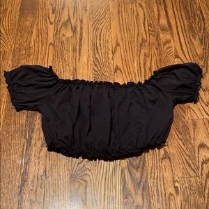 Small Garage Bubble Sleeve Crop Top